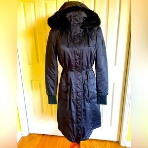 BLANC NOIR Women Navy Parka Coat XS EUC